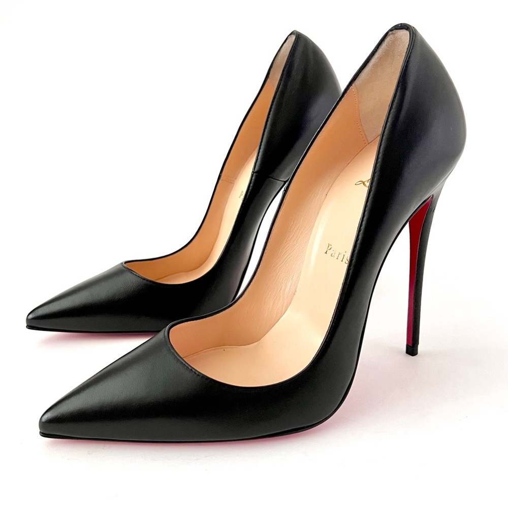 CHRISTIAN LOUBOUTIN | So Kate 120 Black Calf Leather Pumps Stilettos US 9.5 - Picture 2 of 16